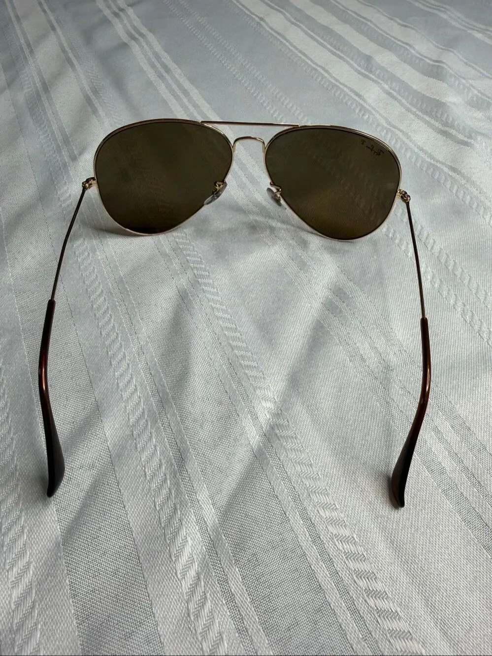 Ray-Ban Aviator Gold Tone Brown Lens Polarized Sunglasses
